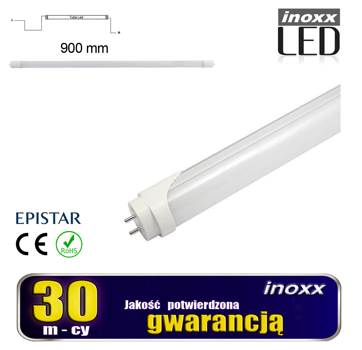 INOXX 90T8K4000 AL MI FS--świetlówka LED T8 wykonana z wysokiej jakości poliwęglanu i aluminium, z wysokowydajnymi diodami LED SMD 2835 marki Epistarduża odporność na uszkodzenia w przeciwieństwie do świetlówek szklanych dzięki aluminiowej obudowie świetlówka lepiej oddaje ci