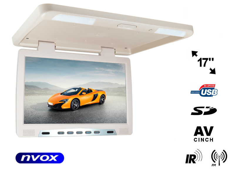 NVOX RF1790U BE--- obsługa dwóch źródeł obrazu AV1/AV2- markowa matryca w technologii GLARE- nadajnik IR na podczerwień do bezprzewodowych słuchawek IR (dostępne w ofercie)- transmiter FM do bezprzewodowej transmisji dźwięku- wbudowane złącze USB SD - pozwala na oglą