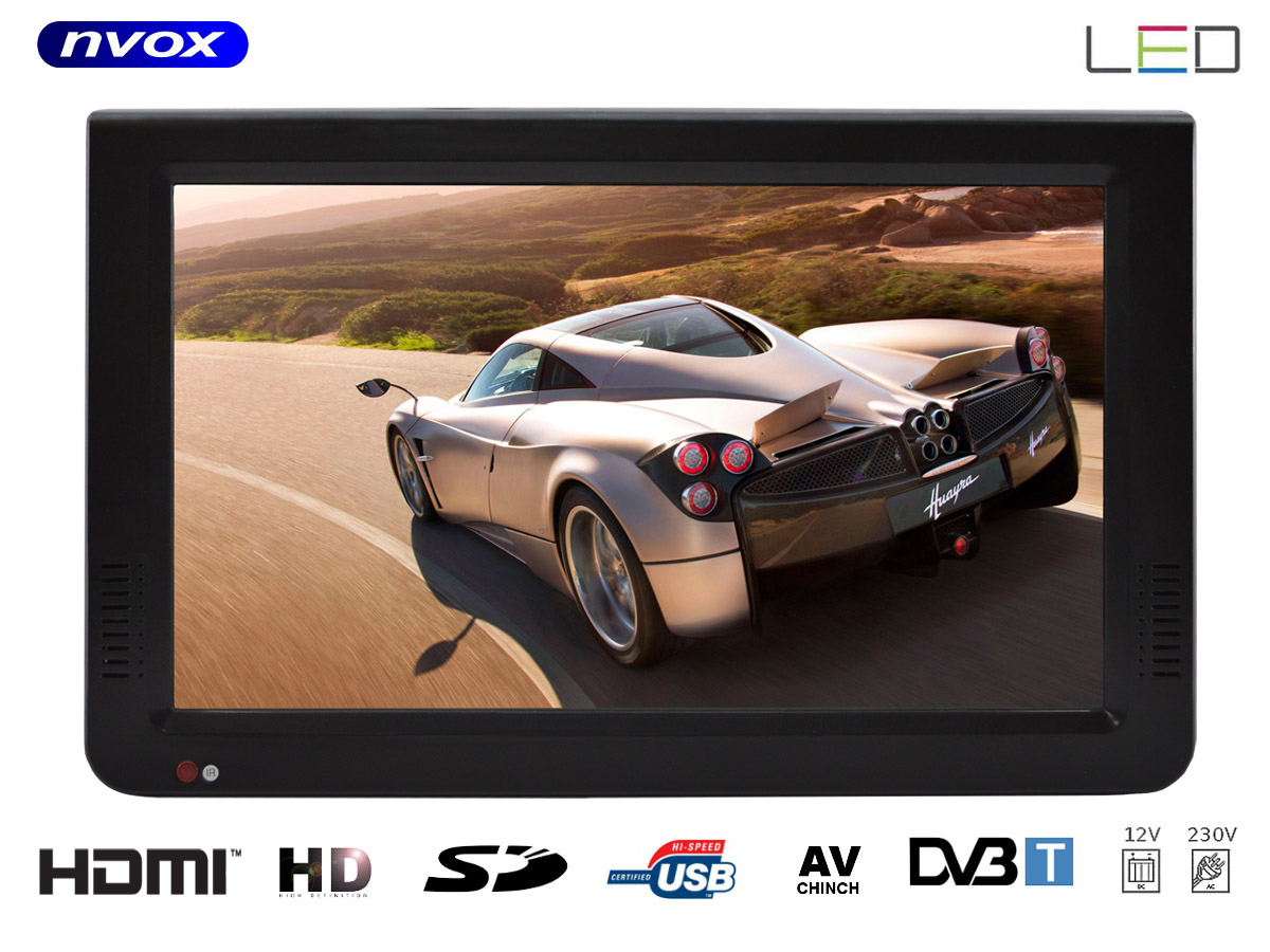 NVOX DVB10T--markowa matryca LED 10cali o podwyższonym kontraście oraz jasnościwbudowany tuner cyfrowy DVB-T/T2 MPEG-4 oraz MPEG-2cyfrowa kompresja audio - Dolby DigitalPVR - możliwość zapisania program&amp;oacute;w telewizyjnych na pamięć USBEPG - przewodnik