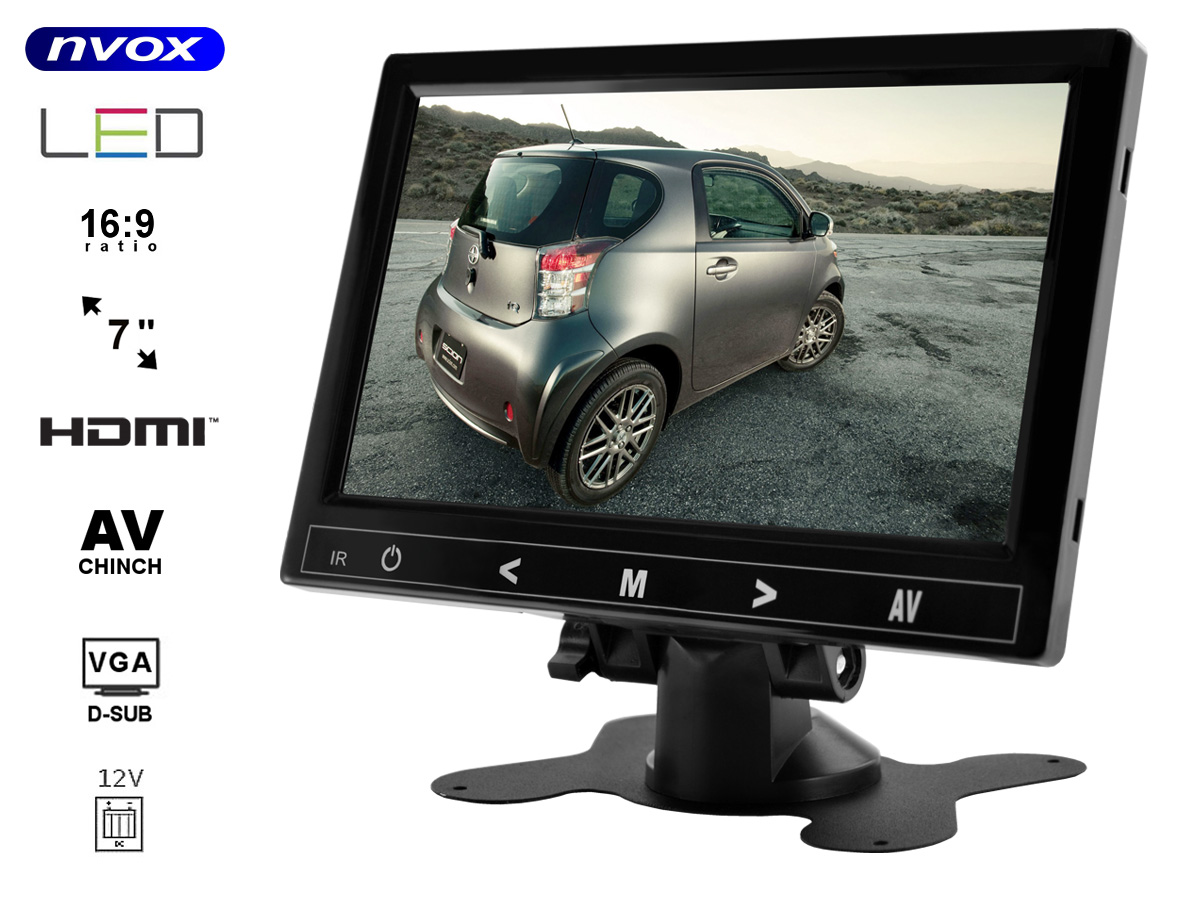 NVOX HM726NB RCA--- markowa matryca Digital LED Hi-Contrast o podwyższonej jasności, kontraście oraz ostrości- wejście HDMI- wejścia Video- wejście VGA- dotykowe przyciski na przednim panelu- wbudowane głośniki- super slim - najcieńszy monitor dostępny na rynku- możli
