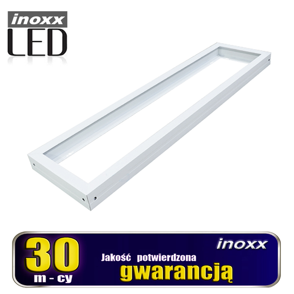 INOXX PAN-PLF-120/30 FS--bardzo estetyczna i dyskretna ramka natynkowa przeznaczona do montażu paneli LED o wymiarach 120x30cmrama idealnie pasuje do paneli podtynkowych LED SLIM z naszej ofertybardzo prosty i szybki montaż: 1. skręcamy 4 boki ramki, dalej należy przymierzyć