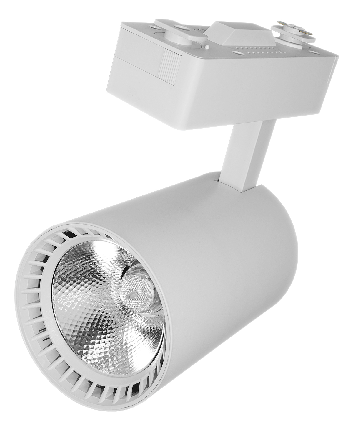 INOXX TL WH ECO 30W 4000K FS--lampa sklepowa LED to kierunkowy reflektor szynowy z wydajną diodą COB o mocy 30W dająca aż 2250 lumenówlampa montowana jest bezpośrednio do listwy szynowej jednofazowej, wystarczy wpiąć lampę do szynylampy szynowe LED są powszechnie stosowane w oświ