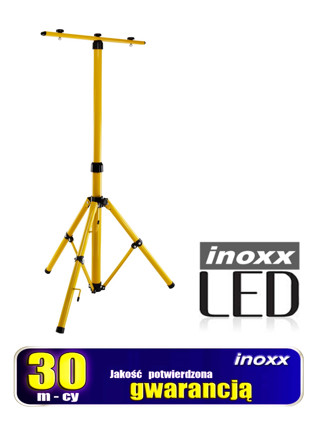 INOXX FL STAND 160CM FS--teleskopowy statyw o wysokości do 160cmuniwersalne zastosowanie m.in. do naświetlaczy i świateł roboczychmożliwość zamontowania aż do 3 sztuk naświetlaczy na statywiestabilna podstawa z możliwością dowolnej regulacji i rozstawu, wyposażona w blokadę 