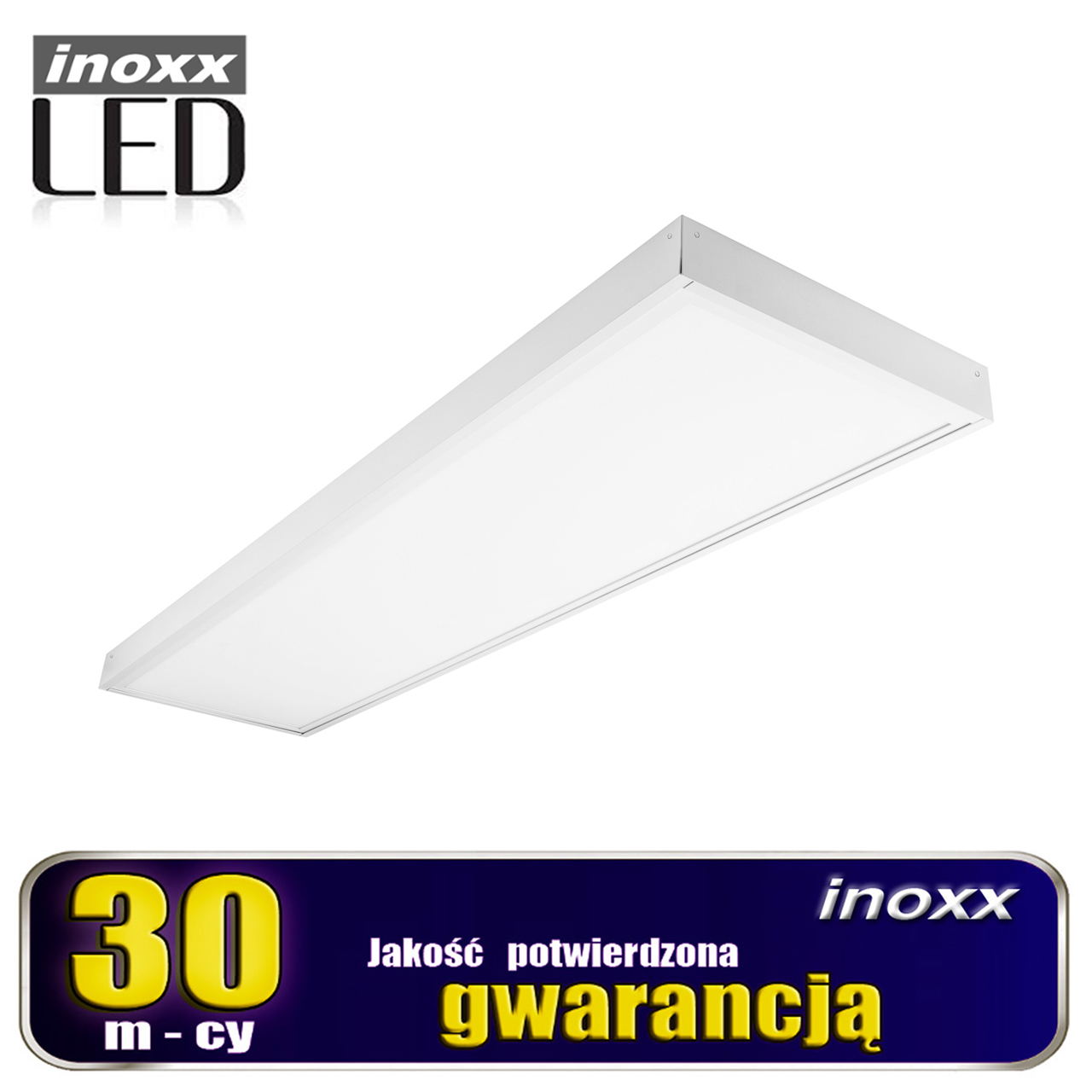 INOXX PAN60W120/30 3000K FS + INOXX PAN-PLF-120/30--panel led:nowoczesny panel led typu slim w cienkiej białej ramcepanel równomiernie rozprasza światło na całej powierzchni lampy (brak ciemnych punktów i widocznych diod) szeroki kąt świecenia lampy, równomiernie oświetla pomieszczenielampa z mlecznym