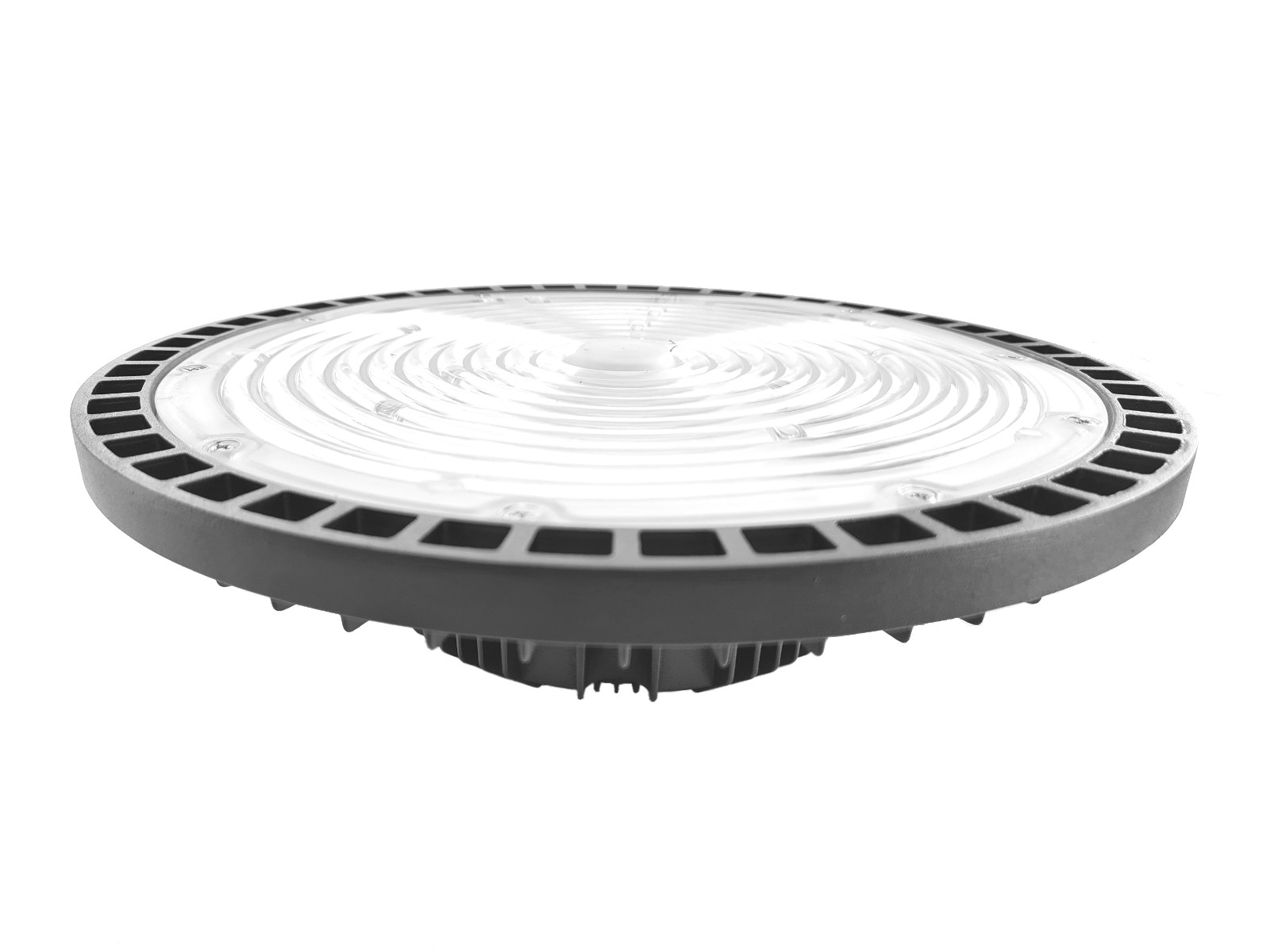 INOXX HB FG UFO 200W 4000K FS--lampa przemysłowa LED z 240.nowoczesnymi wysokowydajnymi diodami SMD3030bardzo solidna, masywna i wytrzymała, odporna na uszkodzenia dzięki grubej metalowej obudowielampa jest zabezpieczona od wilgoci i pyłów, klasa szczelności IP65 bardzo wydajna la