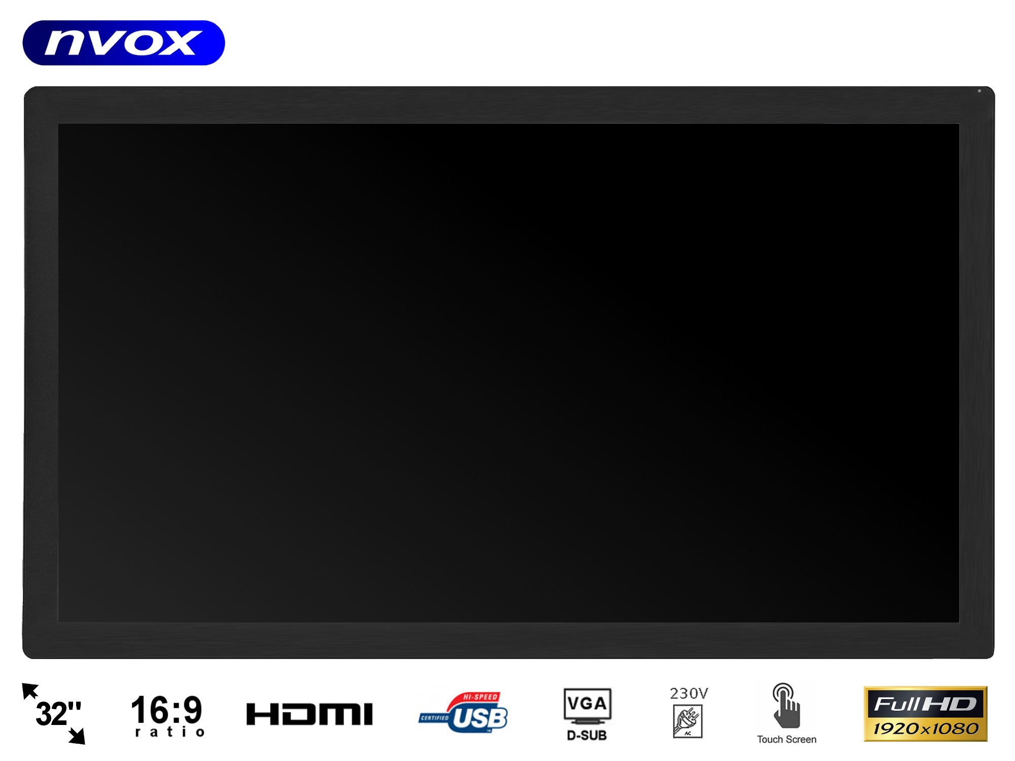 NVOX OP3200VHC--- markowa matryca Digital LED Hi-Contrast o podwyższonej jasności, kontraście oraz ostrości- dotykowy ekran w najlepszej technologii pojemnościowej z MULTITOUCH- rozdzielczość FULL HD 1920 x 1080p- zwiększona czytelność ekranu w słońcu- zaawansowany 