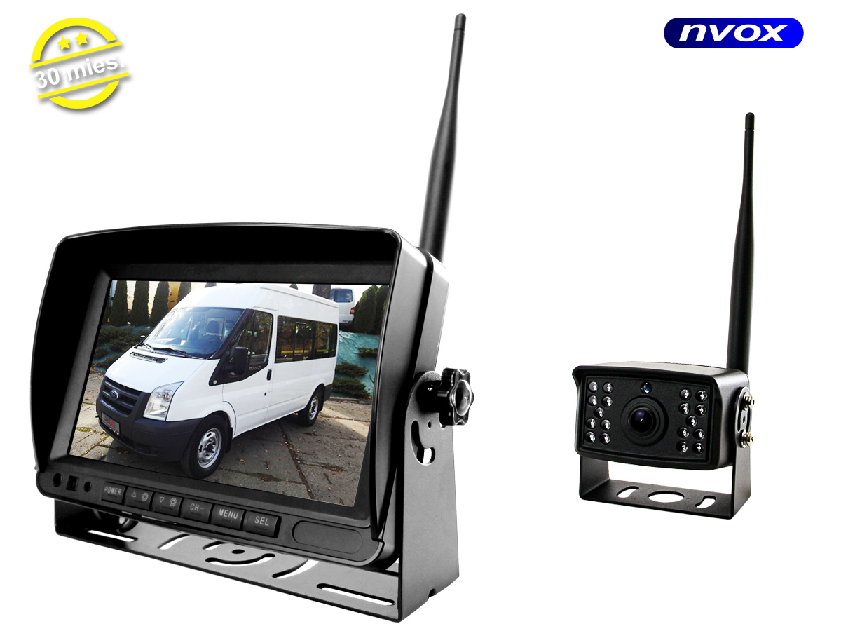NVOX AHM607WI-S 7cali DIGITAL WIFI--- obsługa 1 bezprzewodowej kamery- możliwość montażu na podstawce- może być używany do monitoringu- podłączenie bezprzewodowe- zasilanie 12V i 24V&amp;bull; szerokoformatowy wyświetlacz HD Digital LCD 16:9 Active Matrix System&amp;bull; matry