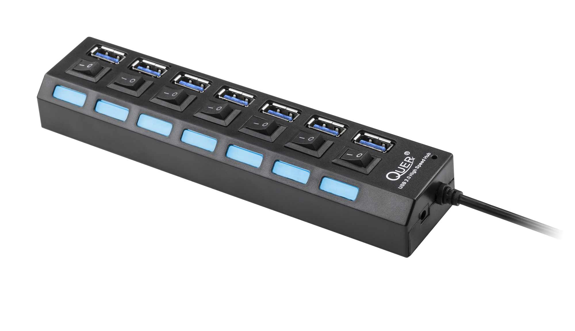 LEC-KOM0941--KOM0941 Hub USB 3.0 7 portowy Quer ProDane techniczne:Typ: PasywnyInterfejs: USB 3.0Ilość port&amp;oacute;w USB: 7Szybkość transferu danych: do 5Gb/sWspierane systemy operacyjne: Mac OS 10.x , Windows 2000 , Windows 7 , Windows 8, Windows 10Techn