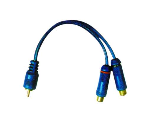 LEC-KPO2615--Kabel połaczeniowy wtyk RCA- 2x gniazdo RCA, rozgałeziacz, wtyki plastikowe, końc&amp;oacute;wki pozłacane Długość: 20cm Min. zam&amp;oacute;wienie: 10szt.