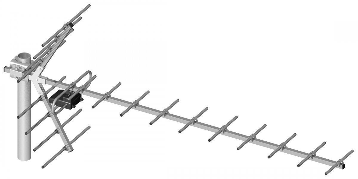 LEC-ANT0084---antena kierunkowa- Kanały pracy: 21 - 60- Impedancja wejściowa: 300 Ohm-w komplecie bez zasilacza oraz wzmacniacza