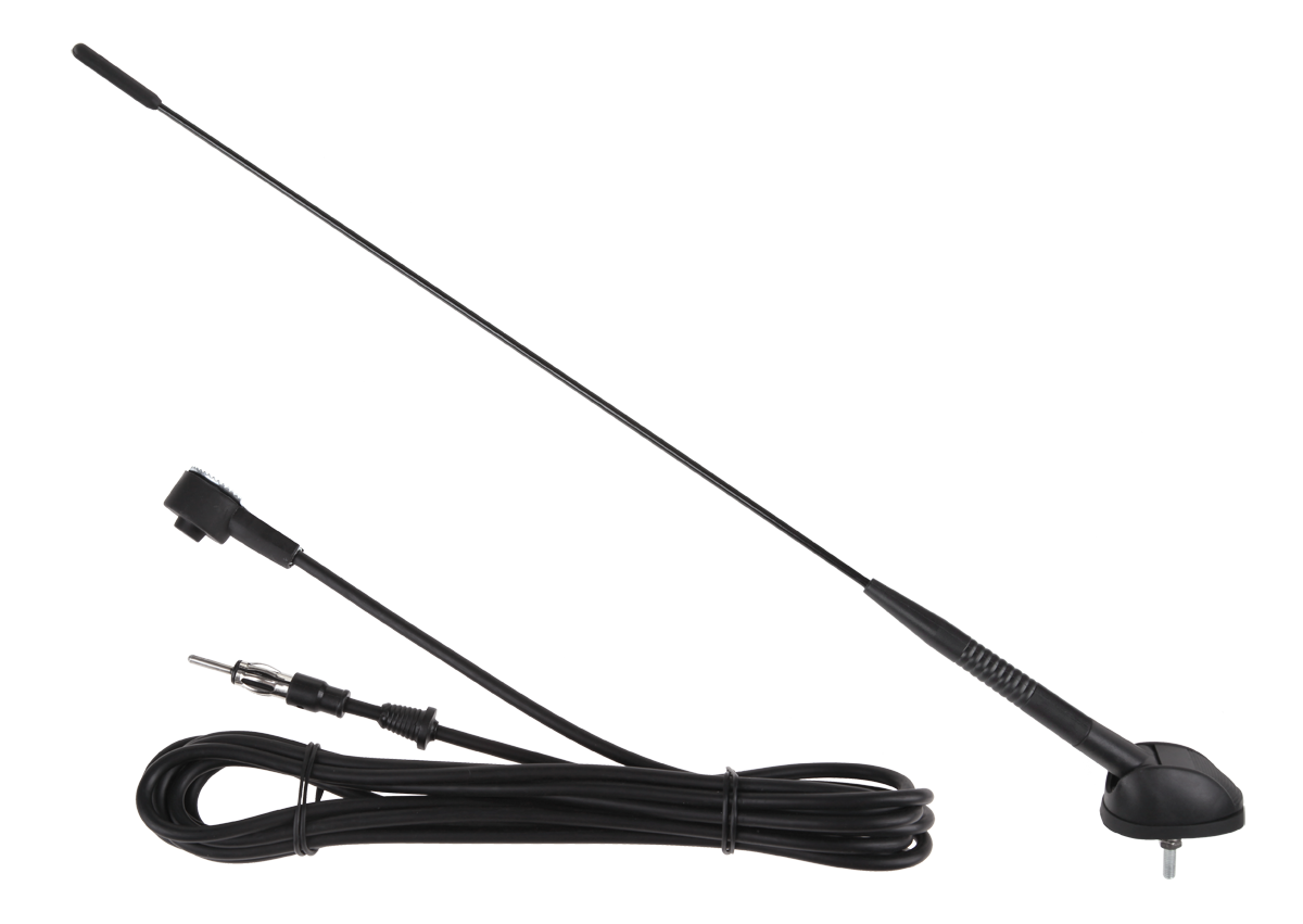 LEC-ANT0351--Uniwersalny montażMaszt jedna sekcja z włókna szklanegoKąt montażu: 0° - 50°Długość masztu: 17?Długość kabla: 80?UniwersalnaPasuje między innymi do Fiata, Alfa Romeo, Lancia