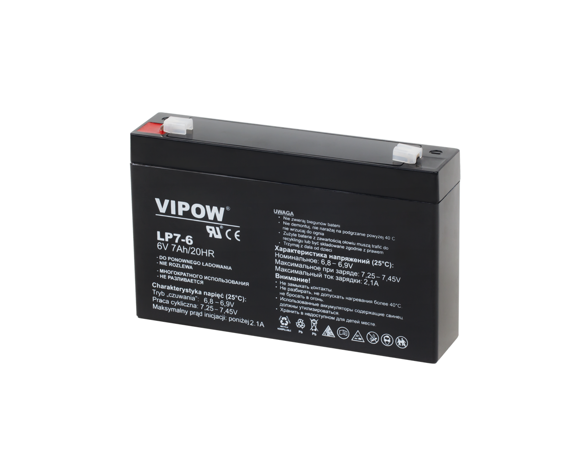 LEC-BAT0207--Akumulator żelowy Vipow 6 V / 7 AhAkumulatory żelowe stały się alternatywą dla klasycznych akumulator&amp;oacute;w kwasowo-ołowiowych. W przeciwieństwie do tych drugich, modele żelowe są akumulatorami bezobsługowymi. Oznacza to, że nie wymagają o