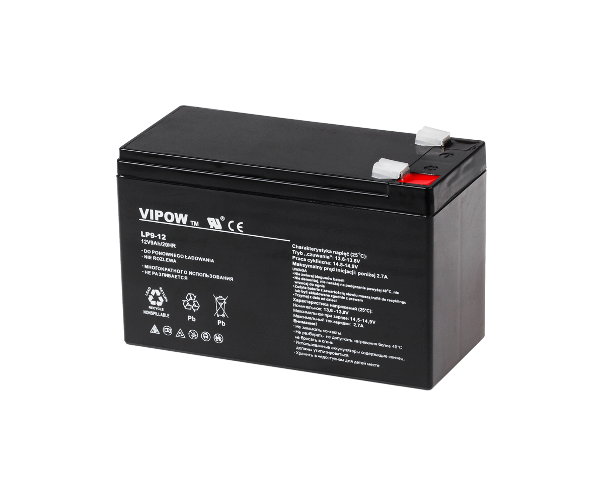 LEC-BAT0228--Akumulator żelowy Vipow 12 V / 9 AhAkumulatory żelowe stały się alternatywą dla klasycznych akumulatorów kwasowo-ołowiowych. W przeciwieństwie do tych drugich, modele żelowe są akumulatorami bezobsługowymi. Oznacza to, że nie wymagają one uzupełniani