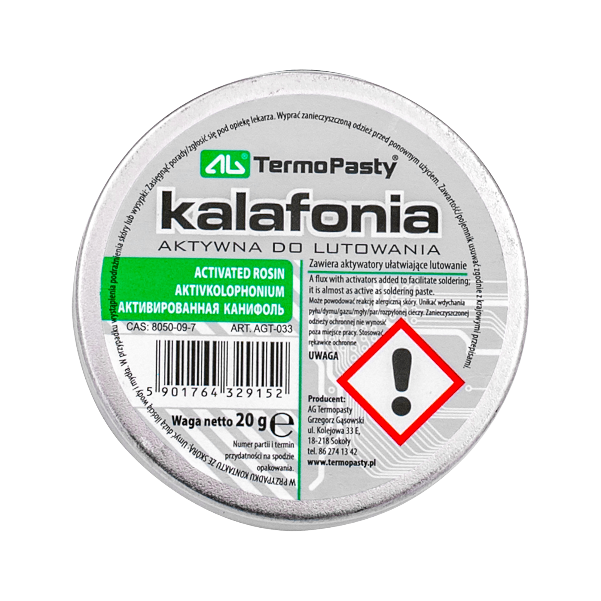 LEC-CHE1580--Topnik z dodatkiem aktywatorów ułatwiających lutowanie. Produkt posiada aktywność zbliżoną do pasty lutowniczej.