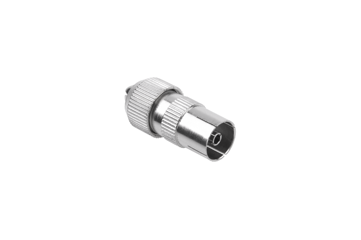 LEC-GNI0267--Gniazdo TV metalowe na kabel, niklowaneMin. zamówienie: 25szt.