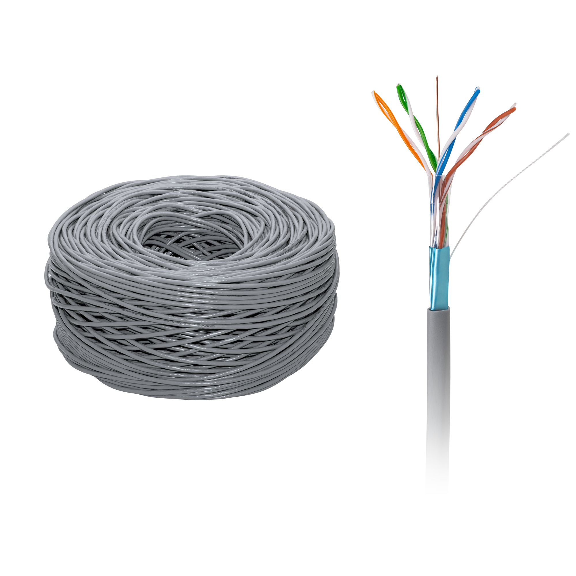 LEC-KAB0104CCA--- rolka 305m- Rodzaj żyły: drut (stop miedzi z aluminium) + ekran aluminiowy