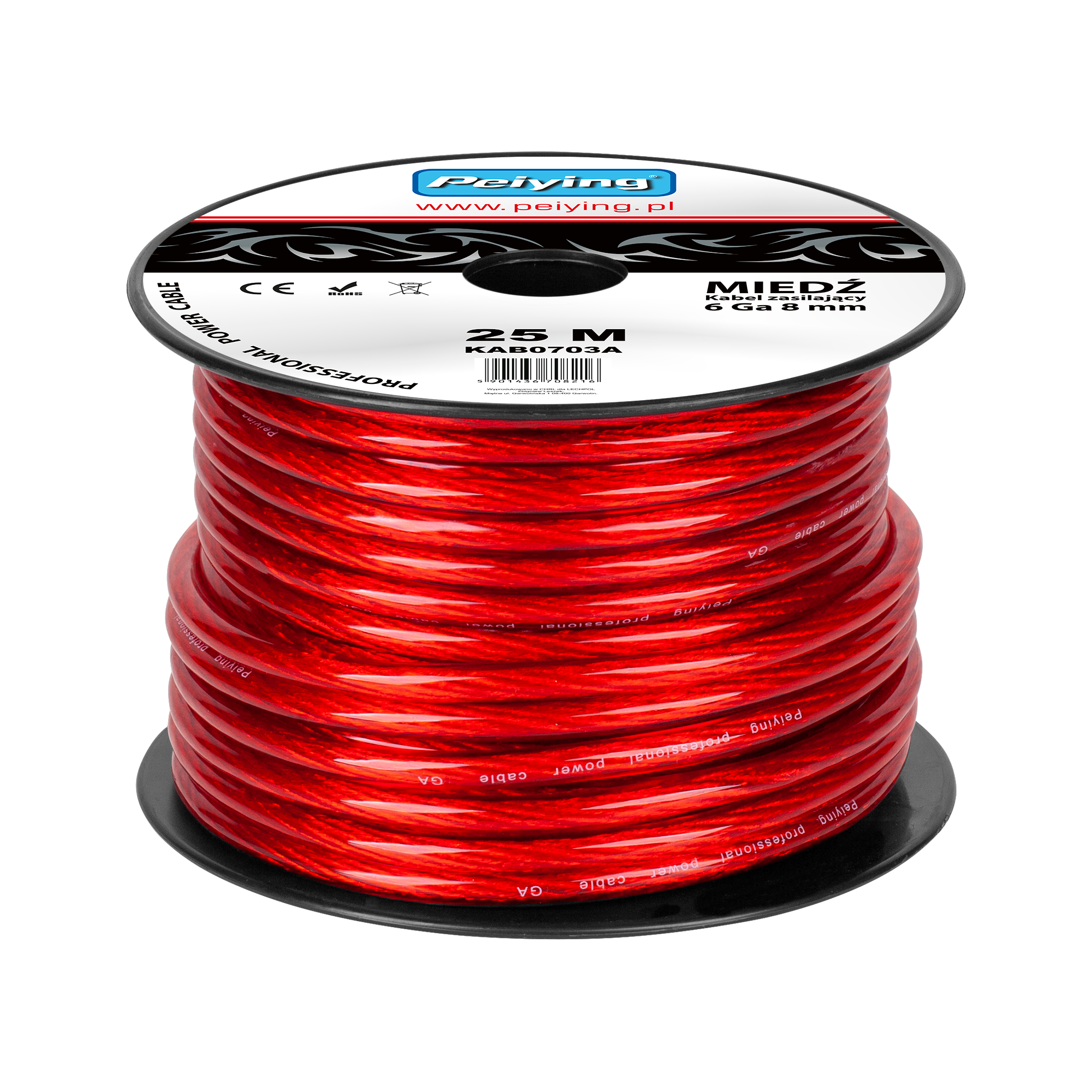 LEC-KAB0703A--Żyła: miedźPrzekrój żyły: 13,29mm2Średnica zewnętrzna: 7,8mm