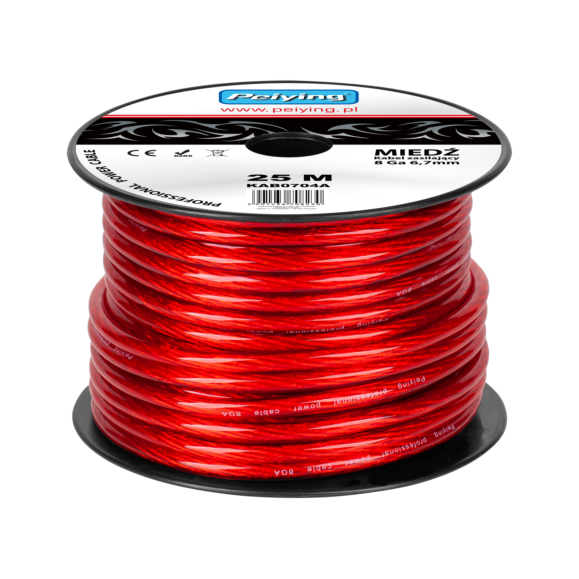 LEC-KAB0704A--Żyła: miedźPrzekrój żyły: 8,31mm2Średnica zewnętrzna: 6.7mm