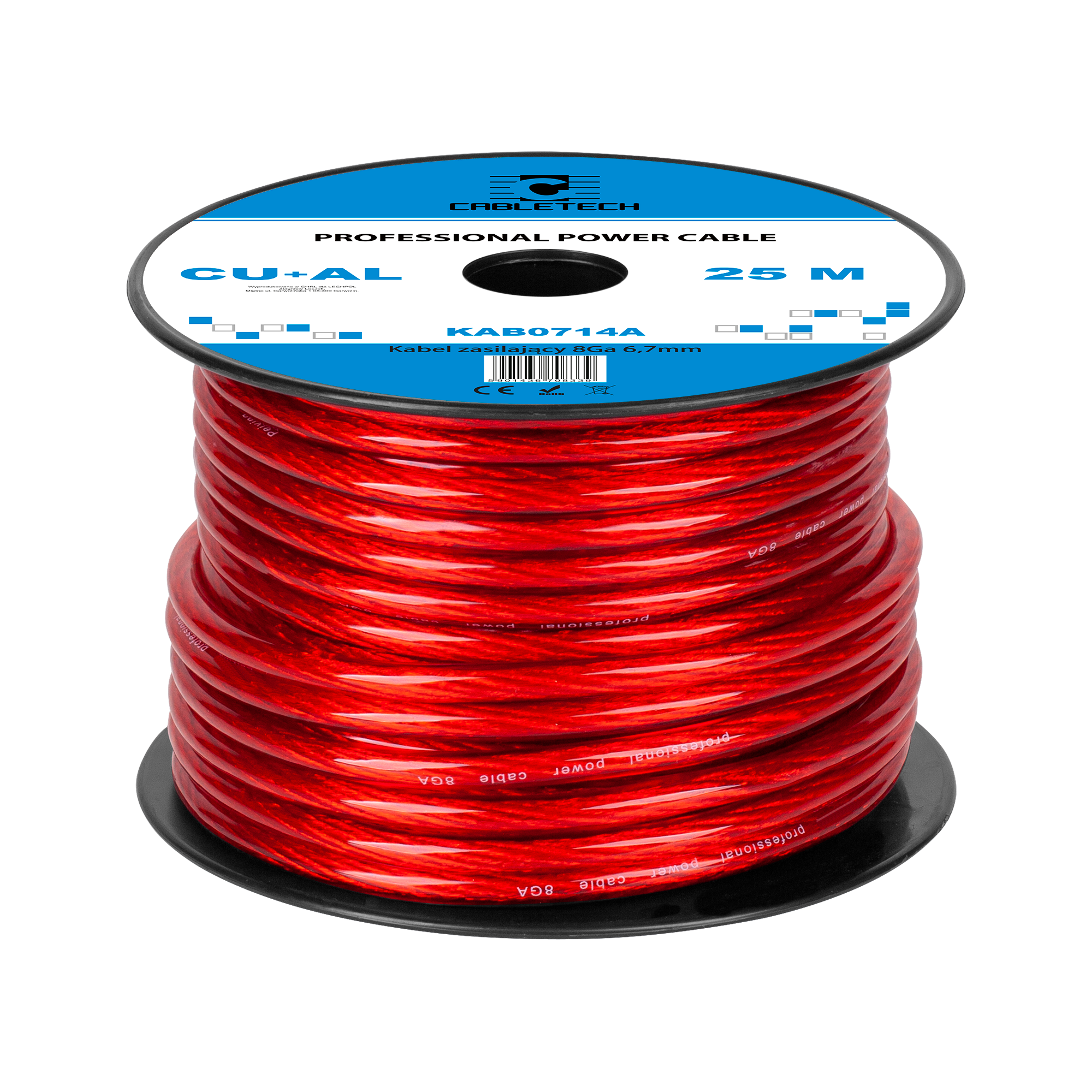 LEC-KAB0714A--Żyła: miedź+aluminiumPrzekrój żyły: 8,31mm2Średnica zewnętrzna: 6.7mm