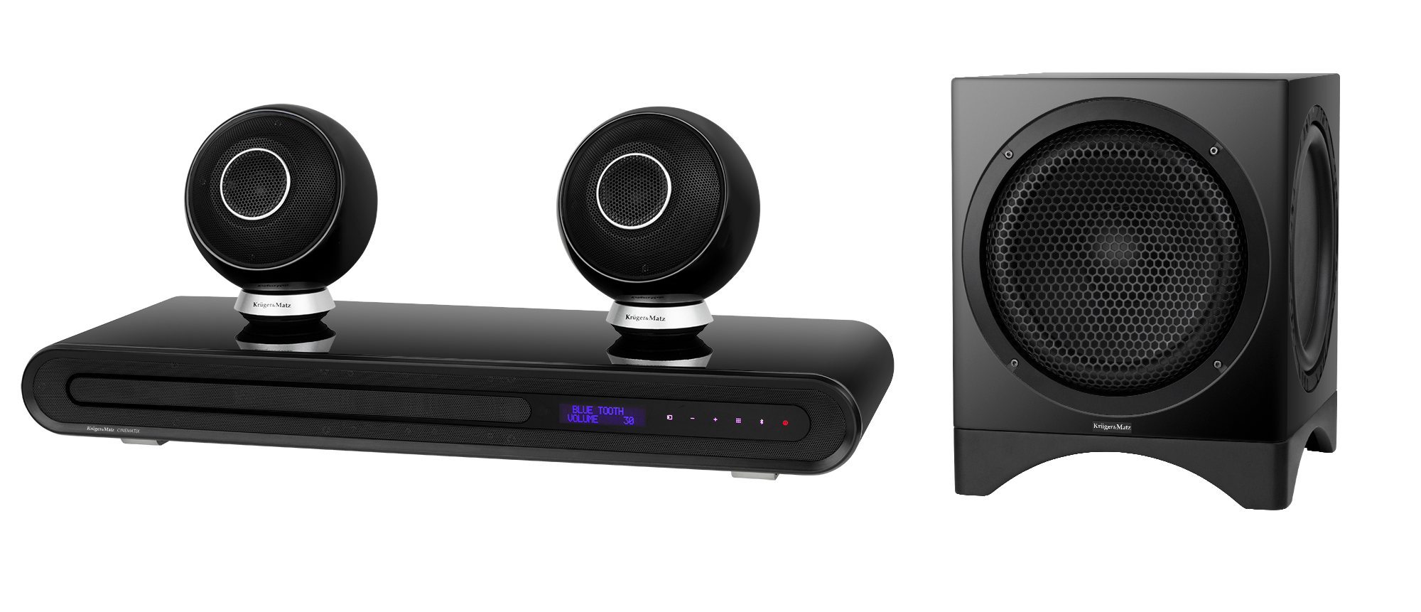 LEC-KM0540--POCZUJ GŁĘBIĘ DŹWIĘKUJeśli nie masz wystarczająco dużo miejsca w pokoju, aby ustawić zestaw kina domowego z dużymi kolumnami, a jednocześnie dźwięk z telewizora nie spełnia Twoich oczekiwań, Kruger&amp;amp;Matz oferuje Ci zestaw Cinematix. Sprawd