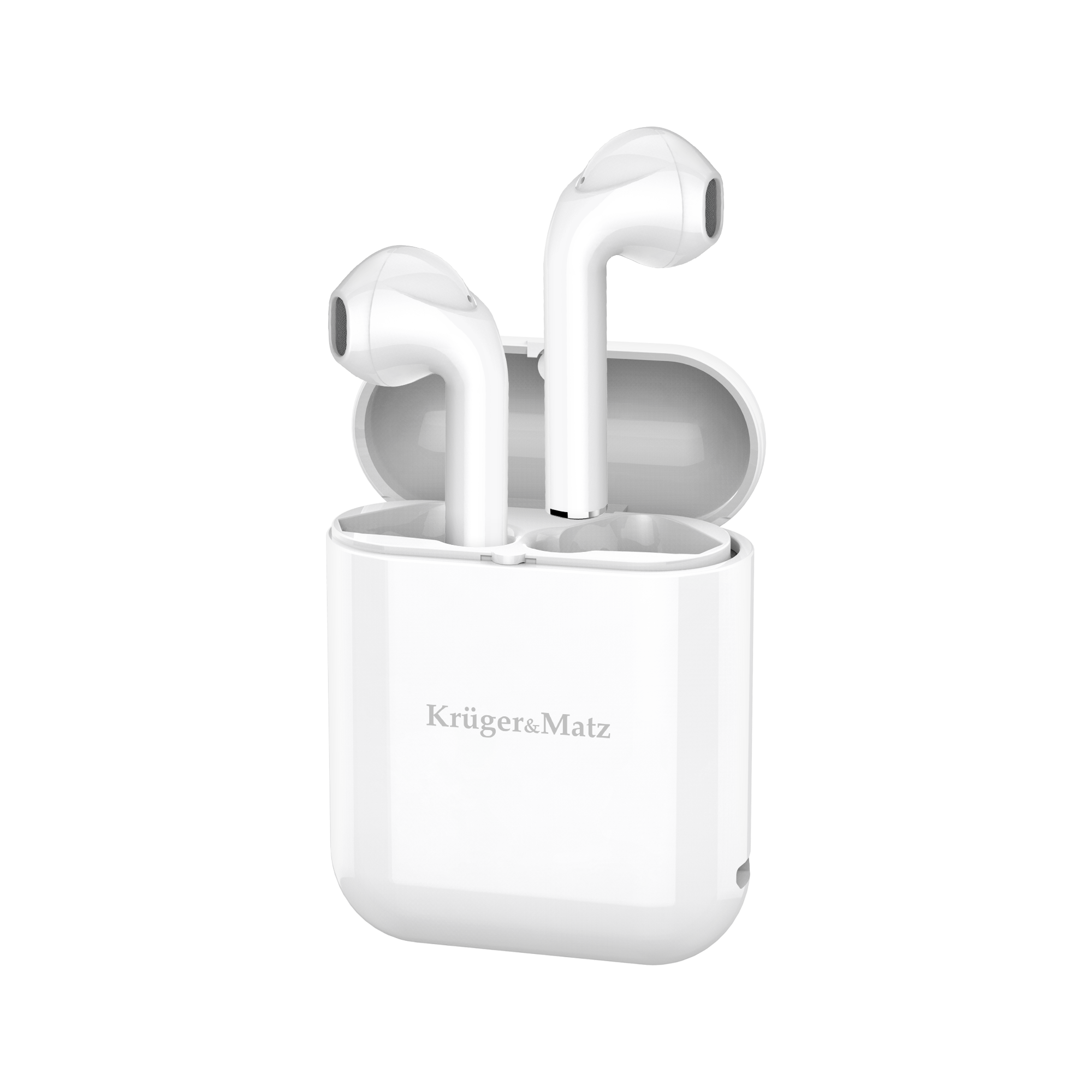 LEC-KMPM1--Słuchawki bezprzewodowe TWSJeśli masz dość kabli i chcesz poczuć pełną swobodę, wybierz całkowicie bezprzewodowe słuchawki douszne Kruger&amp;amp;Matz M1. Aby zapewnić Ci maksymalny komfort, słuchawki łączą się bezprzewodowo nie tylko z Twoim tel