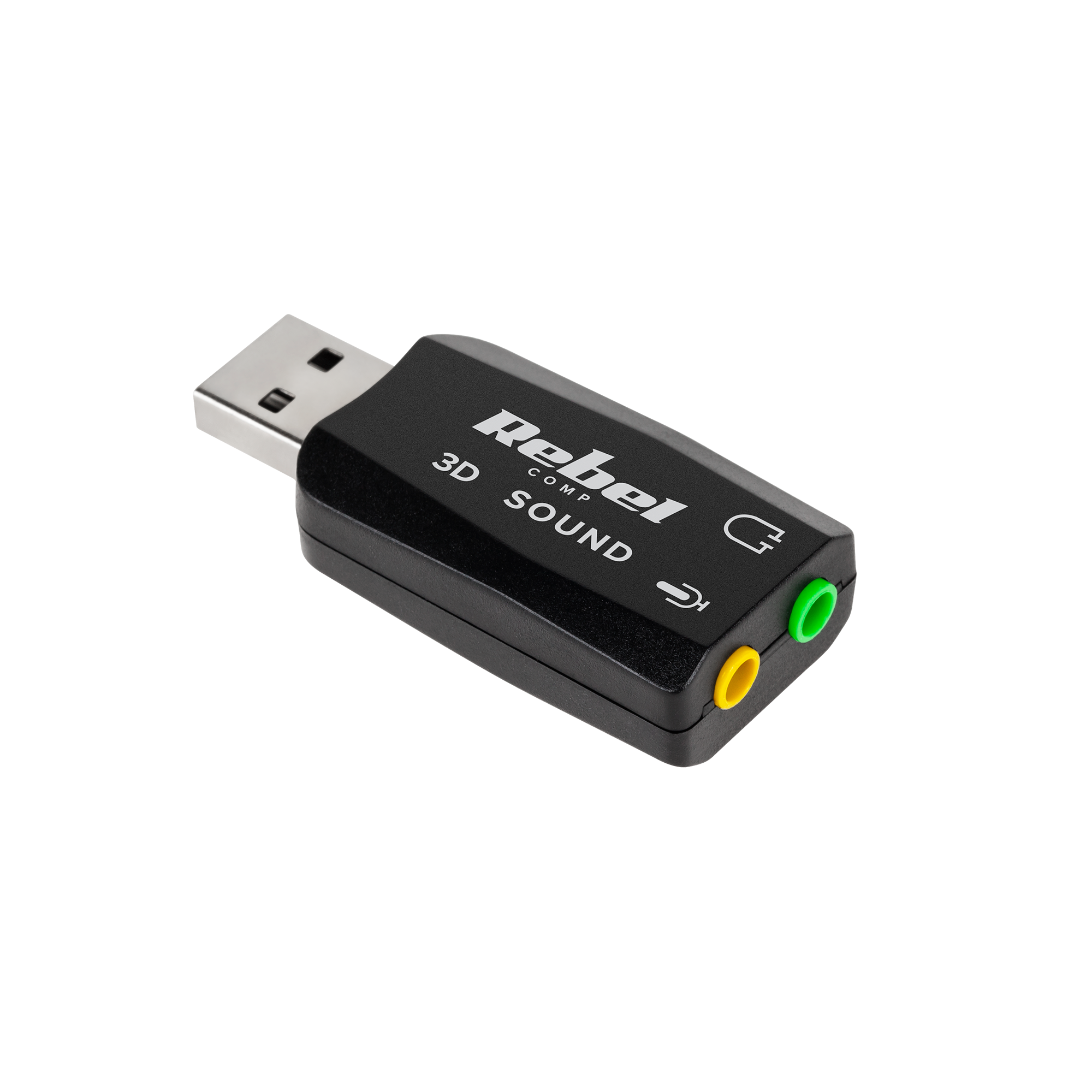 LEC-KOM0638--Karta dźwiękowa USB 5.1 Rebel CompTw&amp;oacute;j komputer albo laptop nie posiada wbudowanej karty dźwiękowej albo jest ona uszkodzona? Zewnętrzna karta dźwiękowa USB z serii Rebel Comp to idealne rozwiązanie właśnie dla Ciebie! Dzięki dw&am