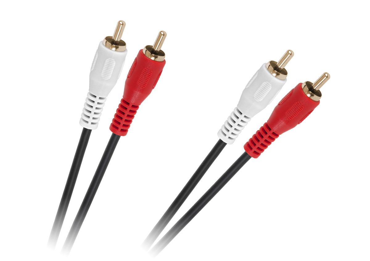LEC-KPO2613-1,5--Kabel 2 x RCA - 2 x RCA 1,5m czarny 4mm