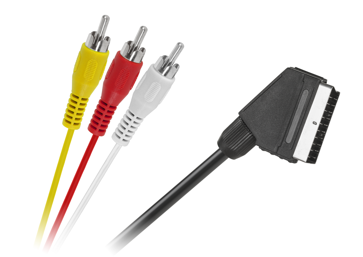 LEC-KPO2716-1,5--Kabel wtyk Eruo - 3x RCA, Audio in L, Audio in R, Video in.