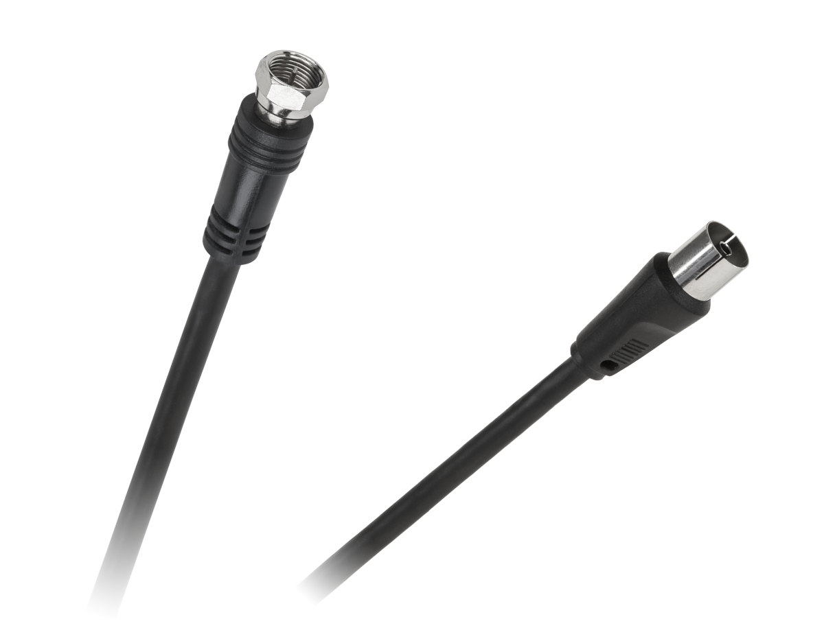LEC-KPO2738-1,8--Kabel wtyk TV - wtyk F 1,8m czarny