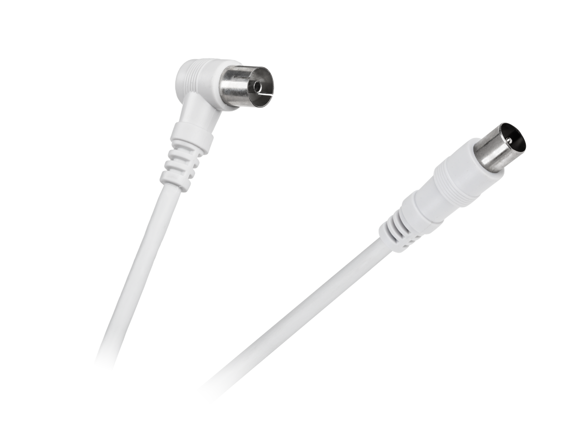 LEC-KPO2740F-5--Kabel TV-VIDEO kątowo-prosty białyEkranowany kabel z filtrem ferrytowymObsługa HDTV 100HzDługość kabla 5m