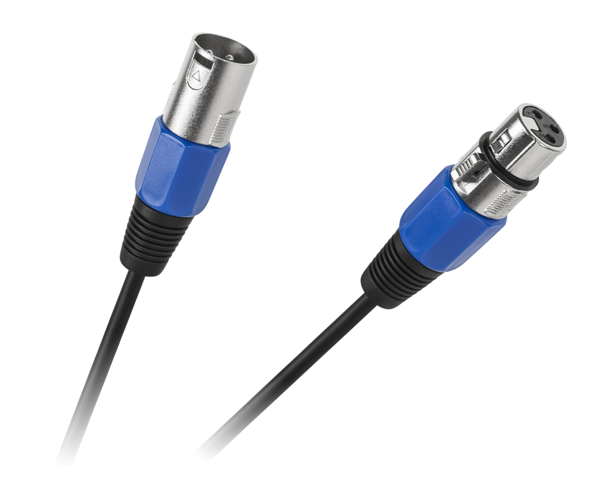LEC-KPO2756-10--Kabel mikrofonowy wtyk canon (3-pin XLR) - gniazdo canon (3-pin XLR), wzmocniowny oplotem z bawełnyDługośc: 10m