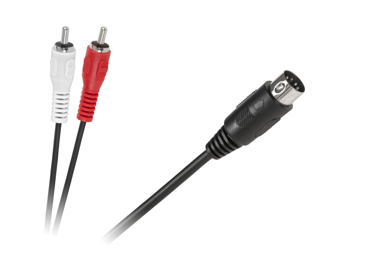 LEC-KPO2792-1,2--Kabel połączeniowy wtyk DIN- 2xRCA wtyk, standardDługość: 1.2m