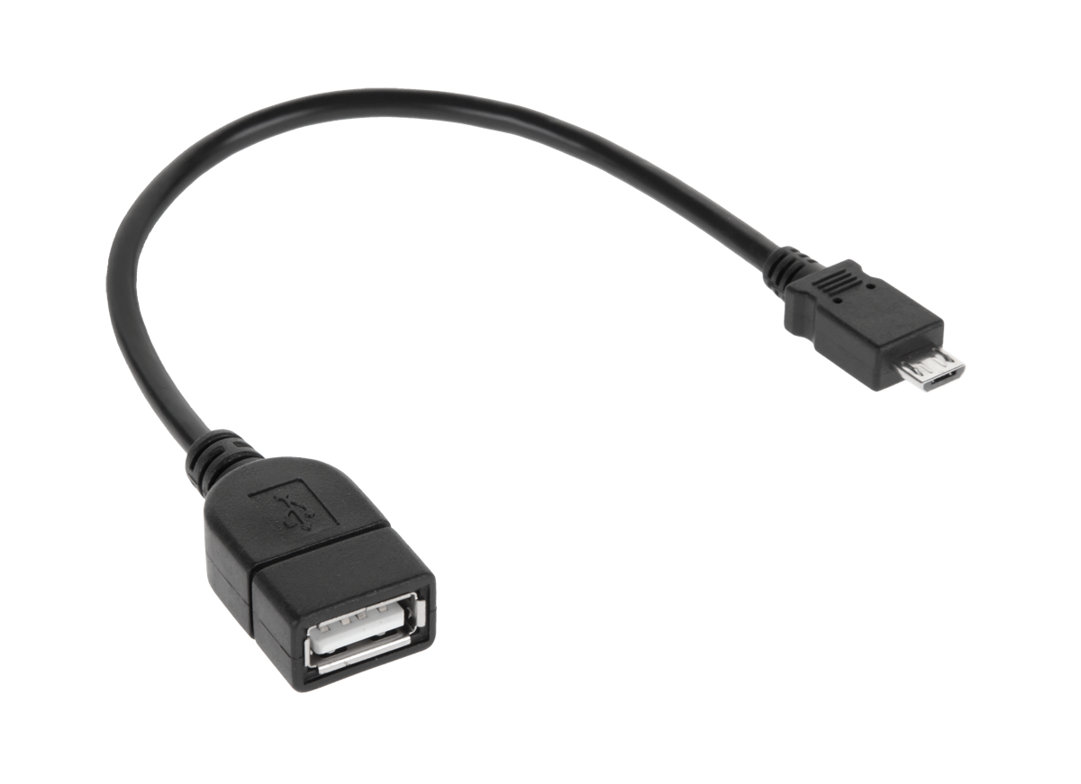 LEC-KPO2907--Kabel USB gniazdo A - wtyk micro USB 20cm