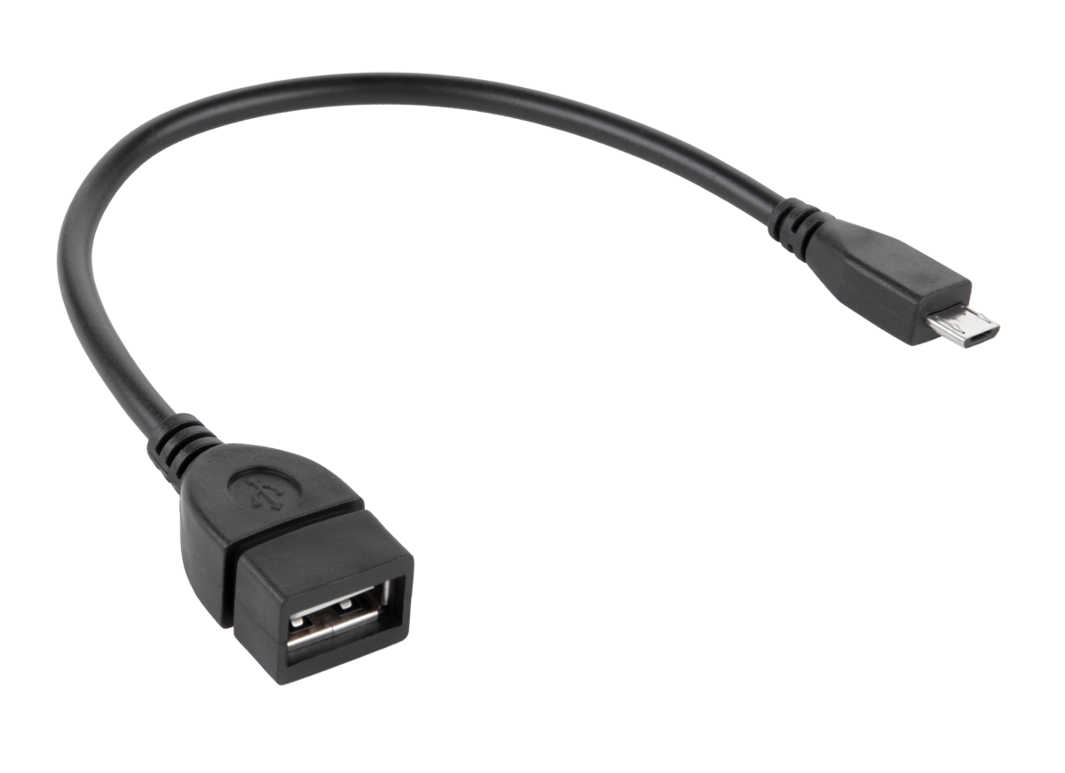 LEC-KPO2908--Kabel USB gniazdo A - wtyk micro USB 20cm OTG