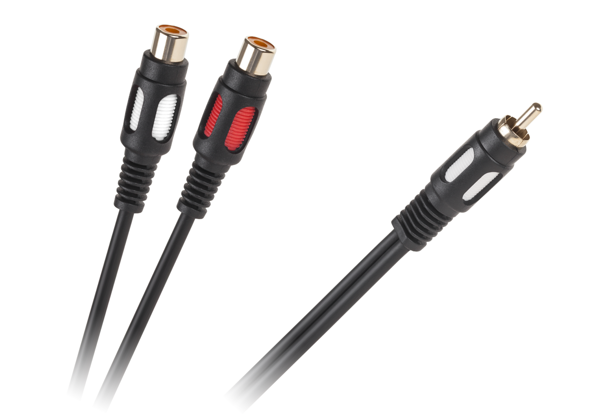LEC-KPO3870--Kabel połaczeniowy wtyk RCA- 2x gniazdo RCA, rozgałeziacz, wtyki plastikowe, końcówki pozłacaneDługość: 25cmMin. zamówienie: 10szt.