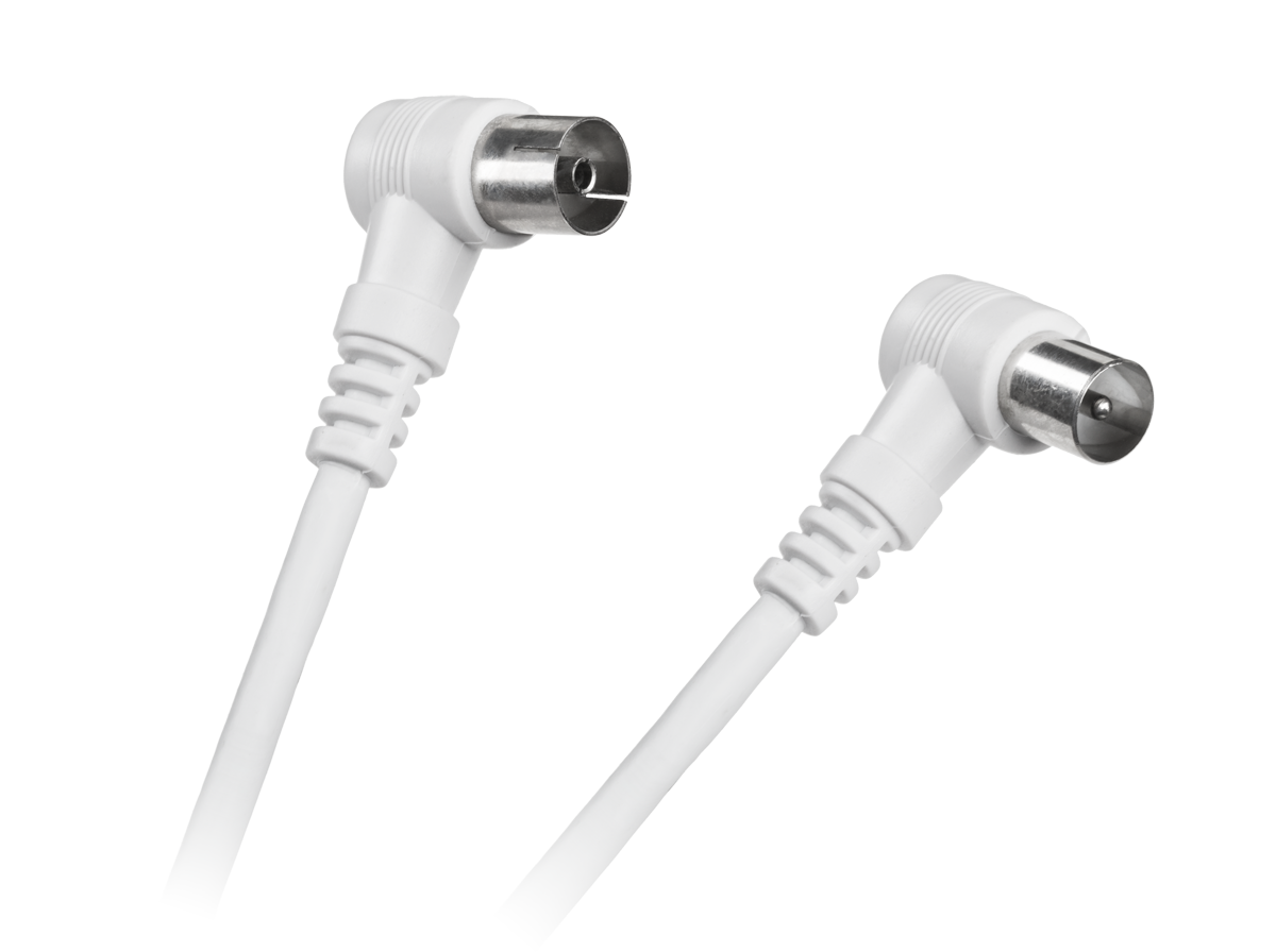 LEC-KPO3974-10--Kabel TV-Video biały kątowo/kątowy 10m