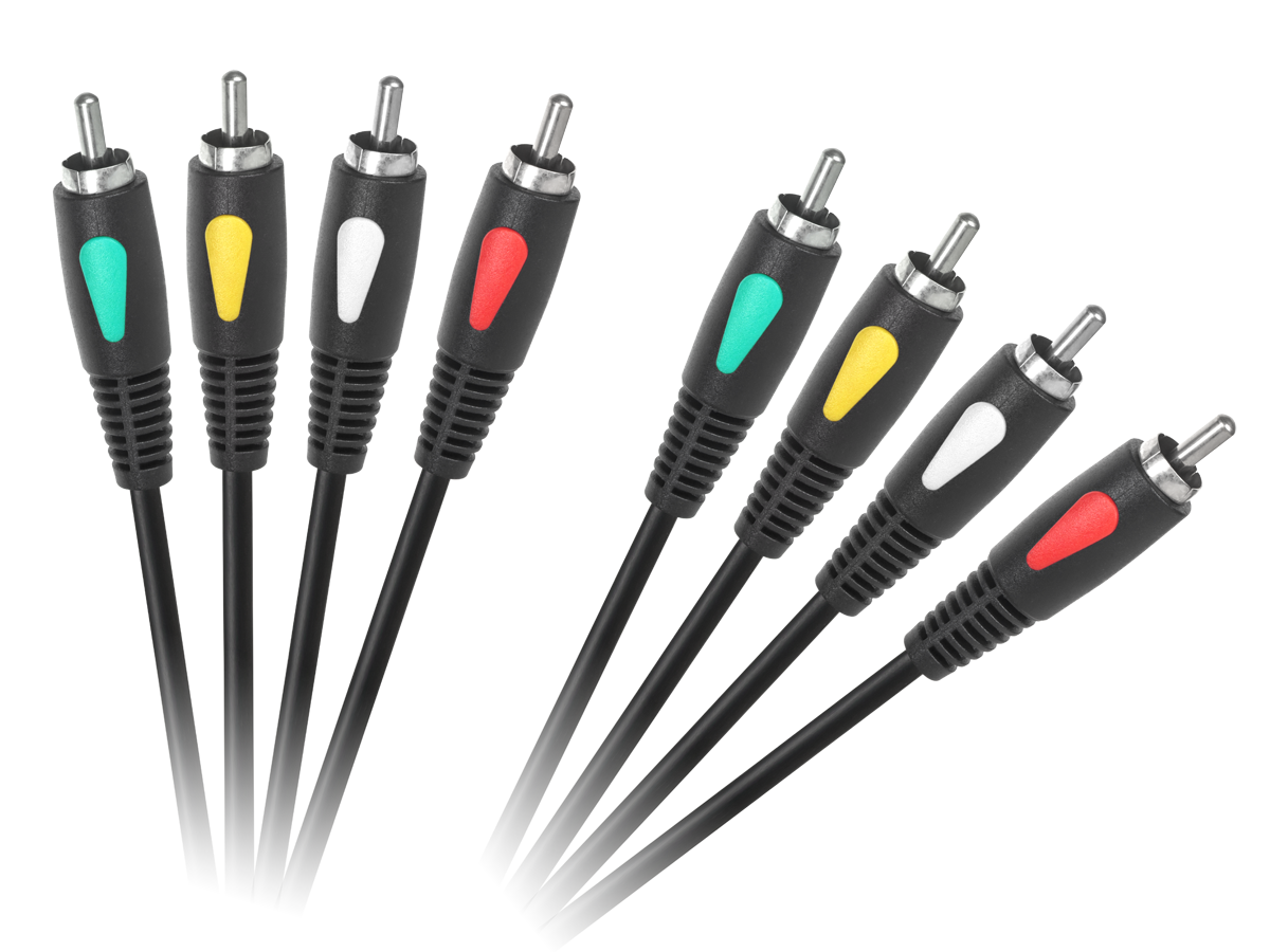 LEC-KPO4003-1.0--Kabel, zakończony z obu stron czterema wtykami RCA, służy do przesyłania sygnału audio-video. Wysoka jakość materiałów, z jakich jest on wykonany, daje gwarancję przesyłania sygnału bez żadnych zakłóceń oraz zapewnia długą żywotność przewodu. Kabel j