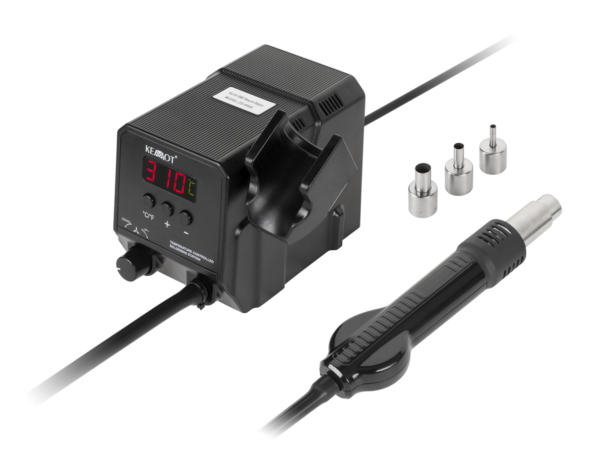 LEC-LUT0064--Zasilanie AC: 220~240 V, 50/60 HzMoc: 300 WattOszczędzanie energii: funkcja auto-standbyTemperatura powietrza: 100°C?500° CWymiary: 125x110x155 mmWaga: 1,2 kgW komplecie znajdują się 3 różne końcówkiWyświetlacz LED