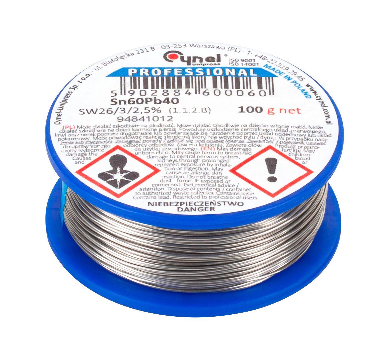 LEC-LUT0104-100--Cyna 0.56mm/100g Sn60Pb40 CYNEL