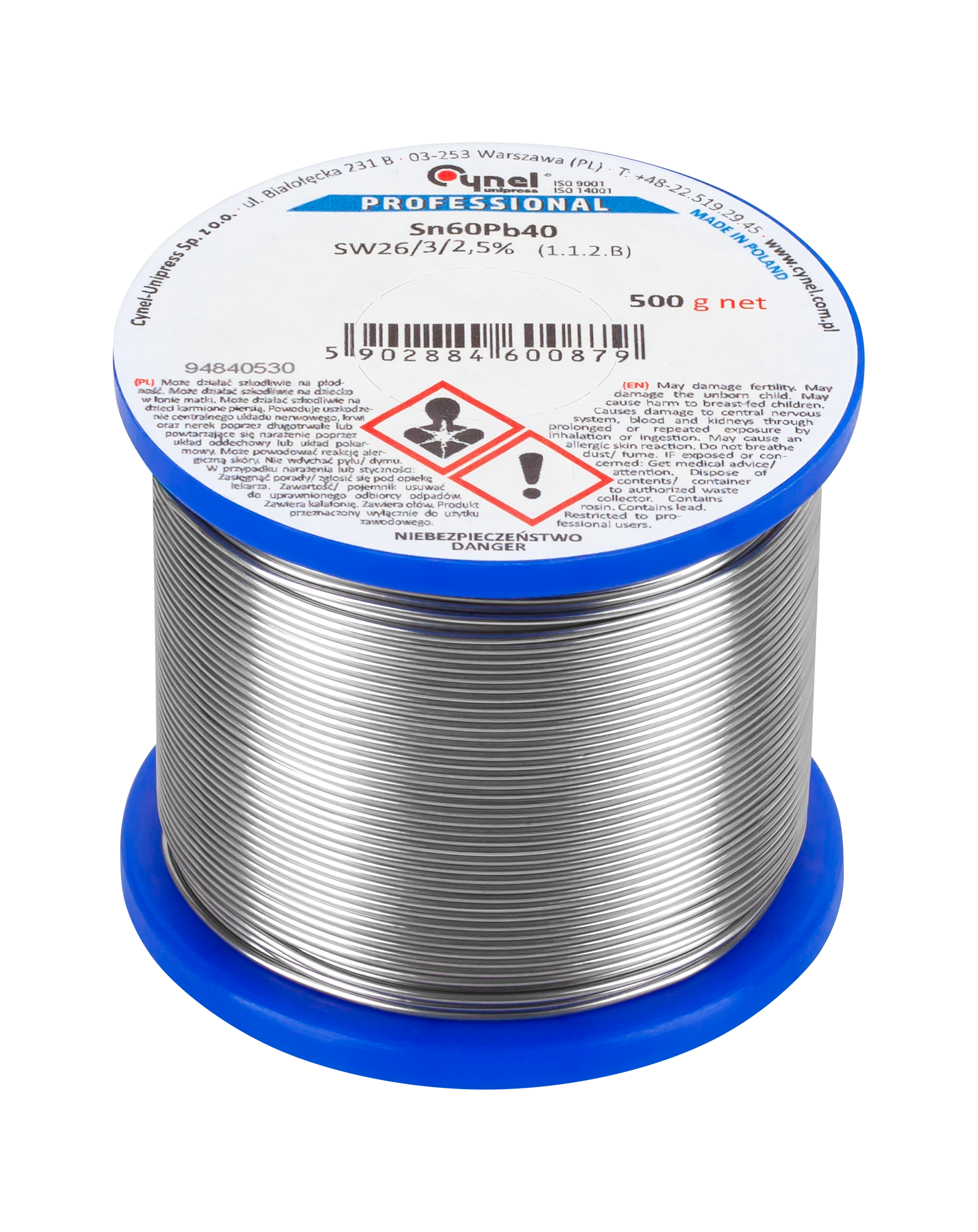 LEC-LUT0108-500--Cyna 1.2mm/500g Sn60Pb40 CYNEL