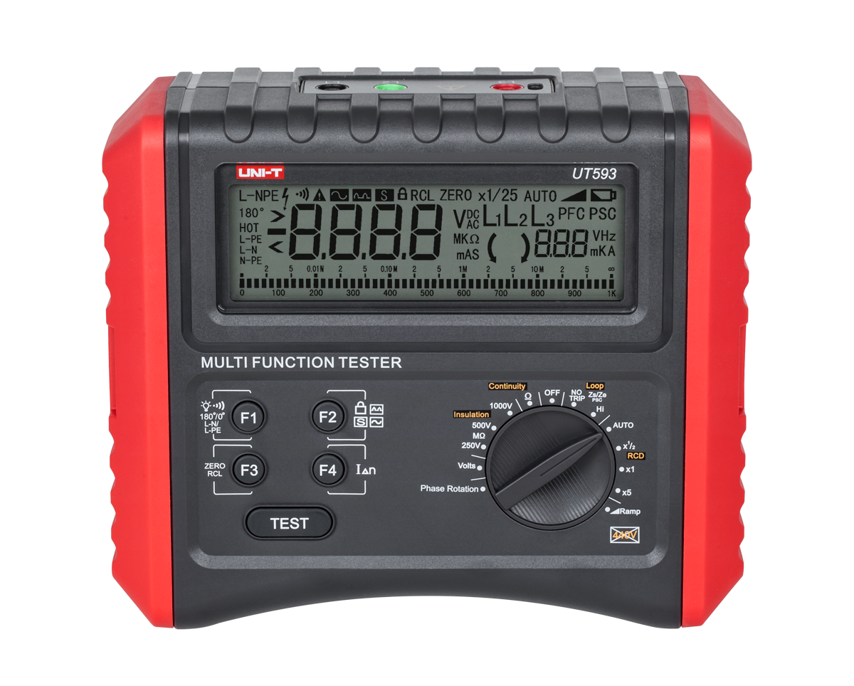 LEC-MIE0164--ZAKRESY POMIAROWERezystancja izolacjiDla napięcia probierczego:   - 250 V: 0,05 MOhm ~ 250 MOhm ?(5%+5)   - 500 V: 0,05 MOhm ~ 500 MOhm ?(5%+5)   - 1000 V: 0,05 MOhm ~ 1000 MOhm ?(5%+5)Prąd testujący: 0,9 ~ 1,1 mAPrąd zwarcia: &amp;lt; 1,8 mATest