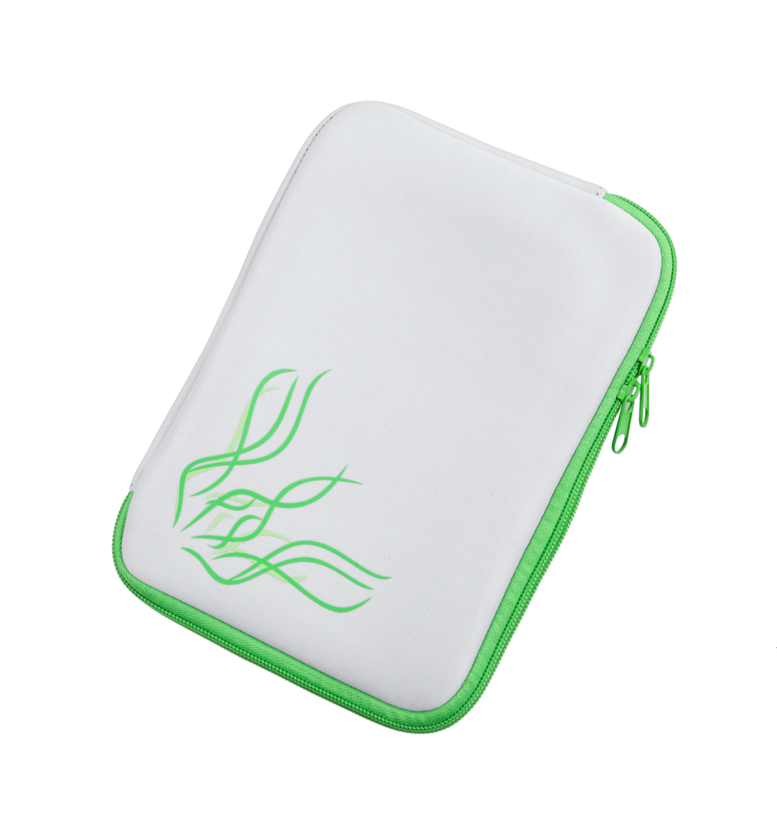 LEC-ML0433--Zamykany na suwak pokrowiec  marki M-LIFE dedykowany do tabletów i innych urządzeń mobilnych.Ciekawe wzornictwo.Kolor - biało - zielony.Wymiary 23,5cm x 16,5cm pokrowiec elastycznyRozmiar iPad