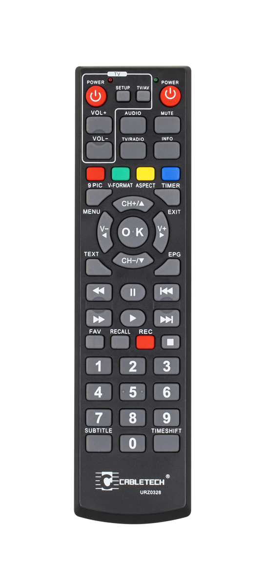 LEC-PIL0355--Jeśli Tw&amp;oacute;j stary pilot do tunera DVB-T2 Cabletech odm&amp;oacute;wił posłuszeństwa, model PIL0355 pozwoli Ci dalej komfortowo korzystać z urządzenia. Nie musisz przeprowadzać dodatkowego programowania, wystarczy włożyć baterie, a p