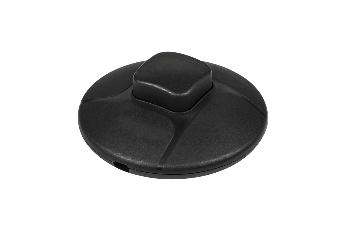 LEC-PRK0110--Złącze przełącznik przelotowy nożny czarny 2A/250V