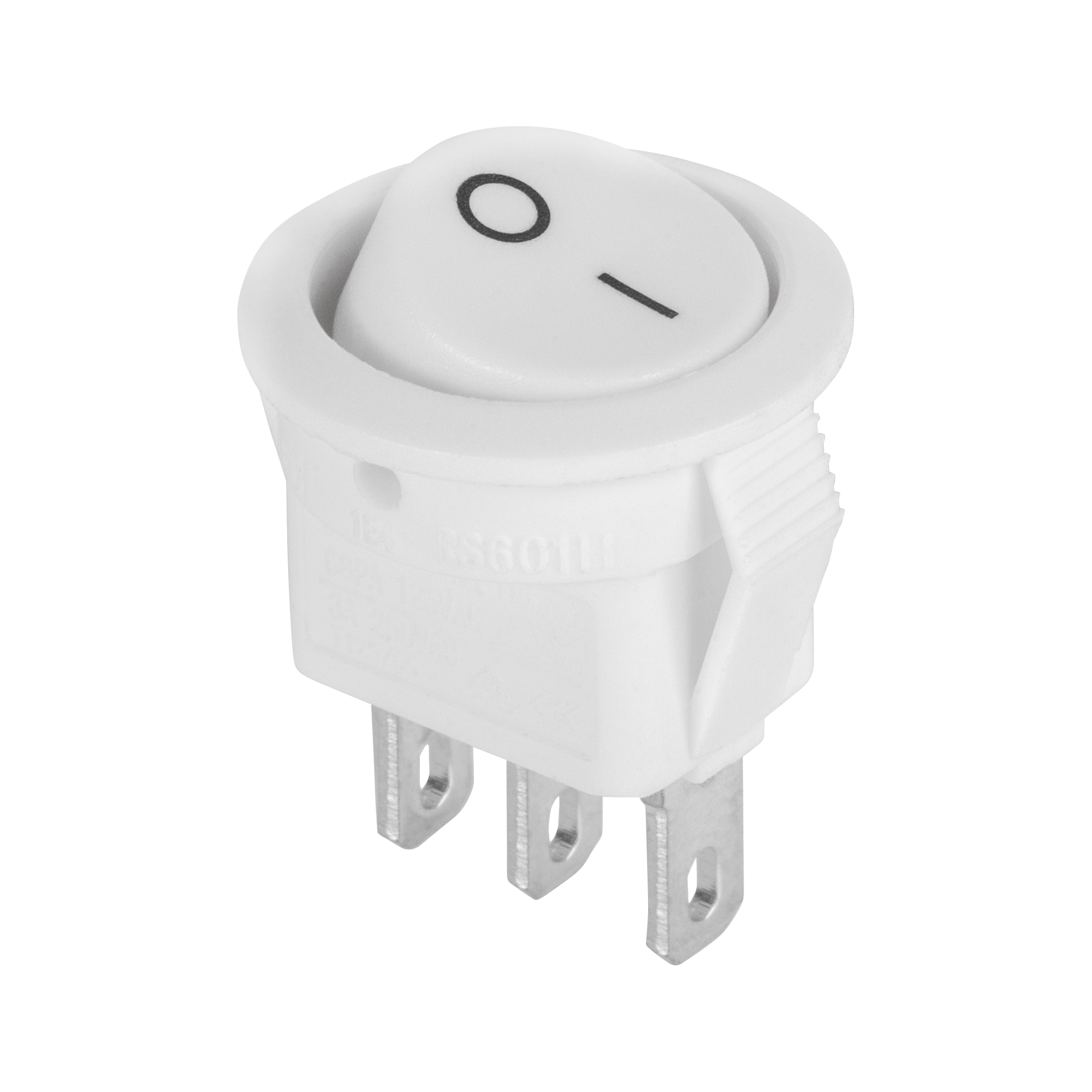 LEC-PRK0139--Złącze przełącznik kołyskowy okrągły 3 PIN 3A/250V biały