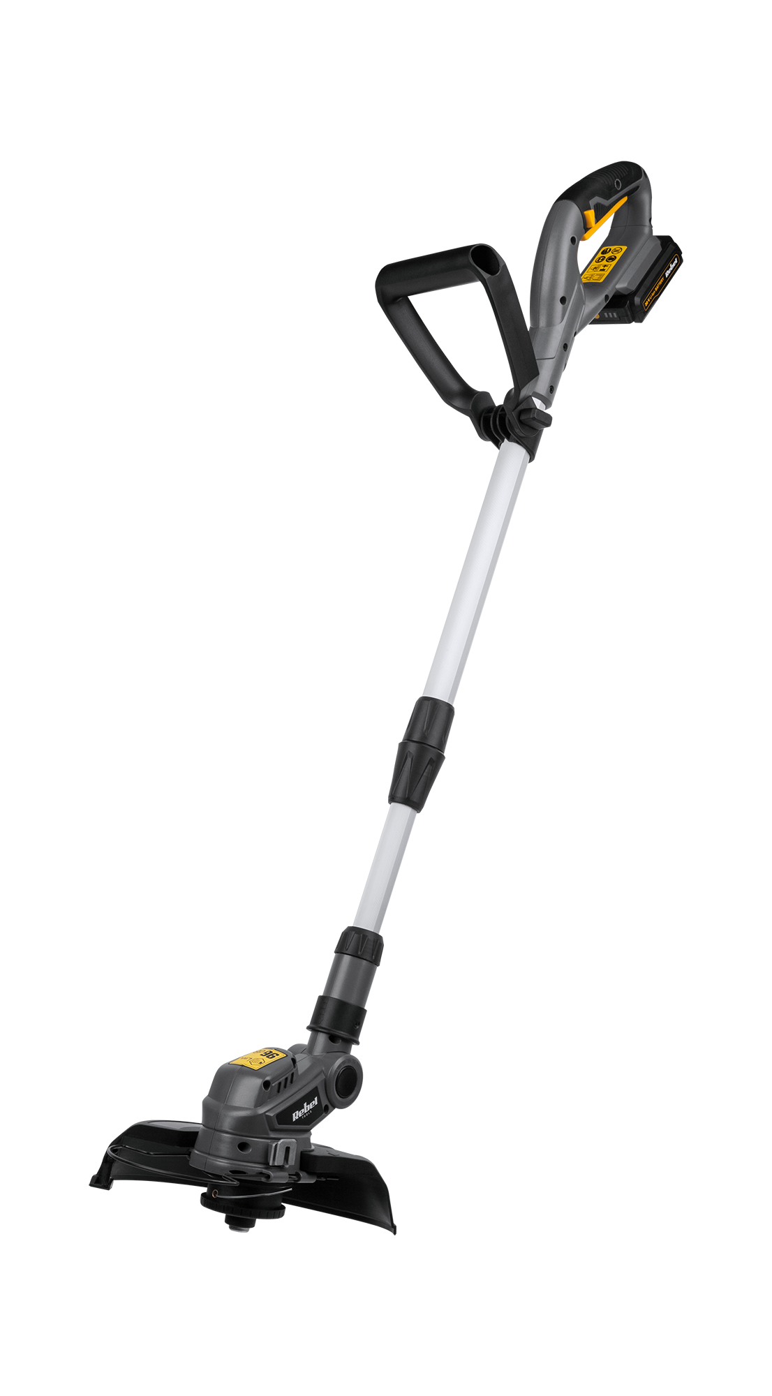 LEC-RB-5002--Chcesz, aby Twój ogród wyglądał zjawiskowo? Nie pozwól, aby szpeciły go niedociągnięcia powstałe podczas koszenia trawnika wzdłuż murów czy w obrębie drzew i innych roślin. Jeszcze dziś kup podkaszarkę akumulatorową z serii Rebel Tools. To niezwykle 