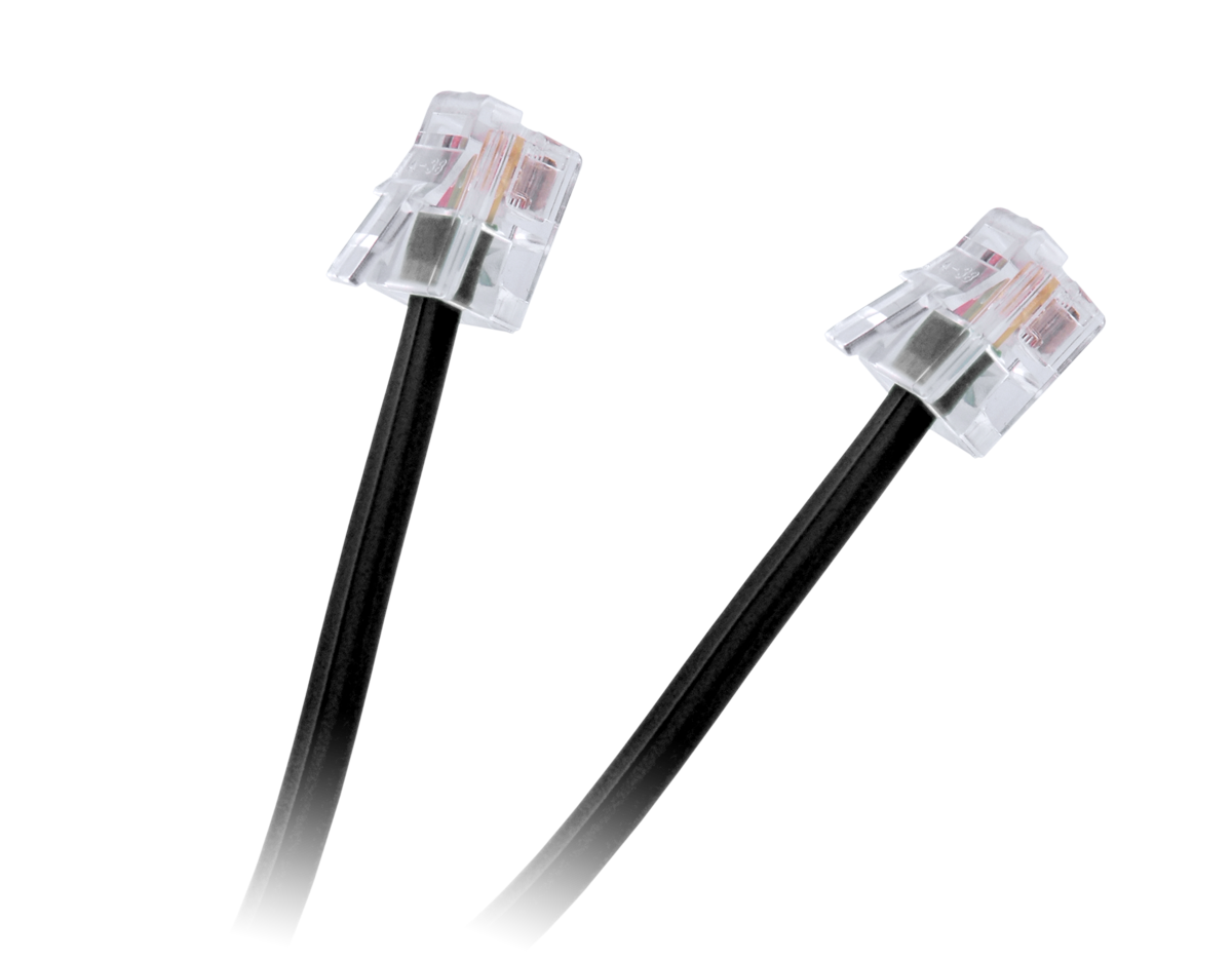 LEC-TEL0033A-5--Kabel telefoniczny wtyk 6P4C-wtyk 6P4CKolor czarnyDługość: 5m