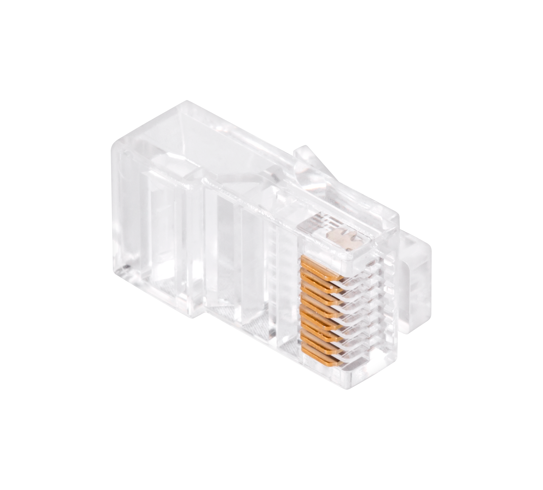 LEC-TEL0071--Najwyższej jakości wtyczki 8P8C ? RJ45 kat5e przelotowe Pass Through100 sztukSystem Pass Through umożliwia przeciągnięcie całego przewodu przez wtyk (wtyk musi być również Pass Through).Przewaga nad tradycyjnym zaciskaniem złącz jest taka, że system 