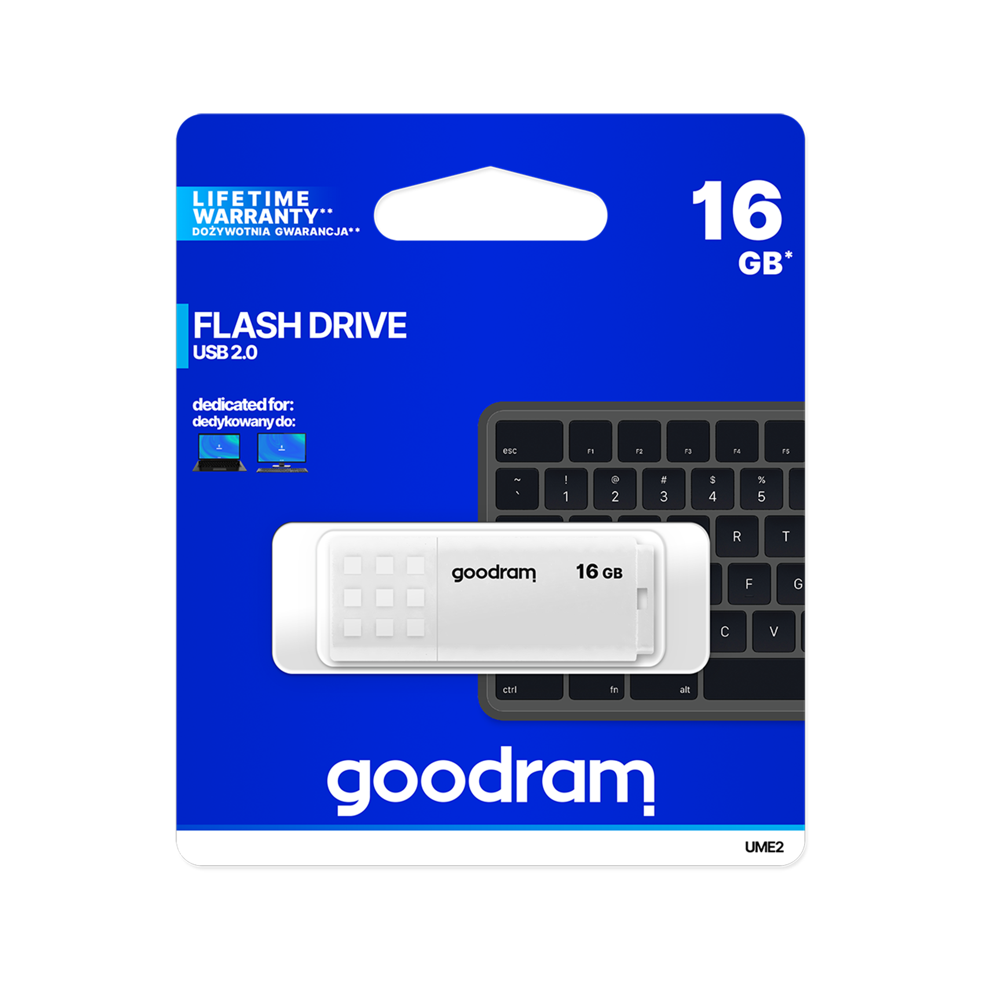 LEC-TGD-UME20160W0R11--Pojemność: 16 GBInterfejs: USB 2.0 typu A kompatybilny wstecznie z USB 1.1Prędkość pracy:odczyt: do 20 MB/szapis: do 5 MB/sWymiary: 55,0 x 21,0 x 9,6 mmWaga bez opakowania: 9 gŹródło zasilania: zasilanie z portu USBTemperatura pracy: 0 - 70°C (zaleca