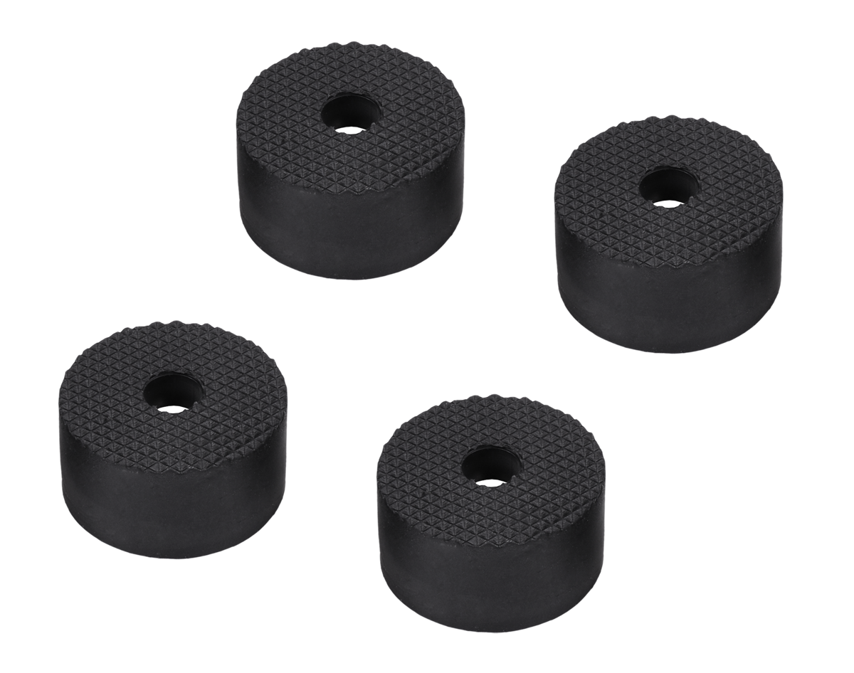 LEC-UCH0083--Gumowe nóżki pod kolumny.W środku otwór na śrubę mocującą wzmocniony metalową podkładką.wysokość 2cm, średnica 4cm